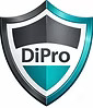 Shield-shaped DiPro logo in teal and gray with the word 'DiPro' on a banner